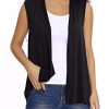 Women's Sleeveless Open Front Cardigan Vest Lightweight Cool Coat