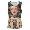 Ladies' Poker Cards Mens Tank Tops Summer Beach Tanktop, Sleeveless Gym Workout T-Shirt Breathable Fit Vests