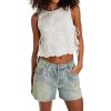 Embroidery Flower Tank Tops for Women Y2K Sleeveless Square Neck Tie Up Cropped Vest Summer Chic Going Out Blouse