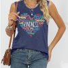 Womens Graphic Tank Tops Summer T Shirts Sleeveless Casual Loose Tunic Blouses