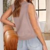 Womens Sweater Vest Summer Ribbed Tank Tops Sleeveless Button Down Shirts Scoop Neck Top for Women