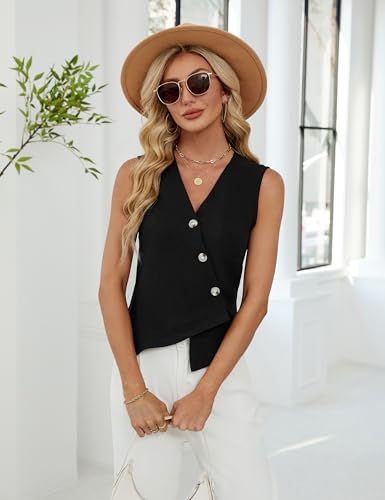 Womens Summer Tops Dressy Casual Tank Tops Business Casual Outfits Sleeveless Lightweight Work Blazers