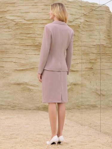 Women's 2 Piece Skirt Suit Set 2025 Business Work Blazers and Pencil Skirts
