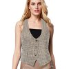 Womens Vest Top 2025 Trendy Academia Steampunk Waistcoat Racerback Vest Blazer（Runs Small, Suggest Size Up