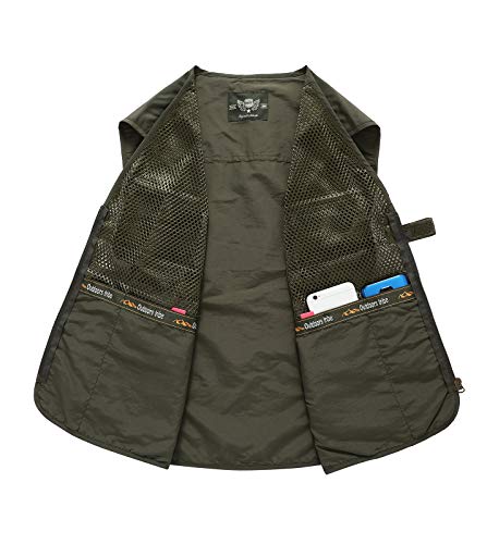 Outdoor Multi Pocket Vest Summer Casual Mesh Vest Jacket for Fishing Hunting Work Waistcoat
