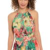 Sleeveless Maxi Floral Women-Halter Neck Pleated Summer Long Dress for Special Occasions