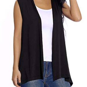 Women's Sleeveless Open Front Cardigan Vest Lightweight Cool Coat