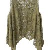Women's Open Front Cotton Crochet Lace Boho Hippie Butterfly Vest Cardigan Coverup Sleeveless Irregular Hem