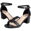 Chunky Heels for Women Strappy Platform Sandals Open Toe Heeled Sandals Ankle Strap Adjustable Buckle Lucite Chunky High Heel