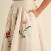 Women Floral Embroidery Dress Sleeveless 2 Piece Tank Top and Skirt Loose Fit Boho Dress