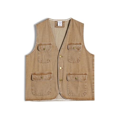 Summer Retro Pocket Denim Vest Coat Men's and WoMen's Casual Sleeveless Button Top