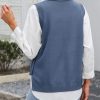 Womens Sweater Vest Summer Sleeveless Crewneck Ribbed Knit Side Button Loose Pullover Tank Tops 2025 Fall Outfits