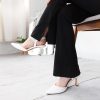 Women's Slingback Kitten Heels Pointed Closed Toe Low Stiletto Heels Dress Pumps Shoes for Women Comfortable Low Heeled Sandals