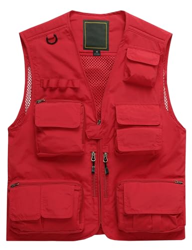 Men's Casual Multi-Pocket Outdoor Utility Fishing Photo Safari Work Travel Vest