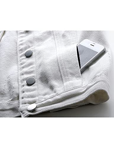 Women's Casual Denim Waistcoat Slim Fit Frayed Sleeveless Jacket Ripped Tops with Pockets