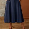 Women's 100% Organic Pima Cotton Midi Skirt with Pockets