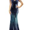 Women Sequin 1920s Formal Dresses Evening Gown Party Great Gatsby Long Mermaid Cocktail Wedding Dress