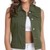 Women's Denim Vest, Sleeveless Jean Jacket (XS-XXL)