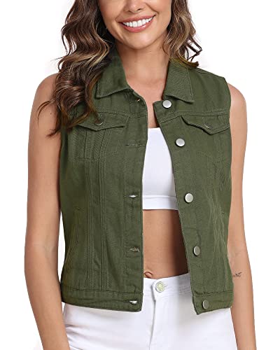 Women's Denim Vest, Sleeveless Jean Jacket (XS-XXL)