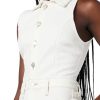 Women's Sleeveless Collared Halter Utility Dress with Pockets