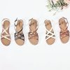 Women's Flat Slide Sandals-Adjustable Double Elastic Bands,Crossover Straps,Fashion Casual Summer Flat Sandals.