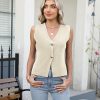 Sweater Vest Women Vest Tops Button Down Sleeveless Cute Vest 2025 Summer Spring Work Business Casual Outfits