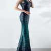 Women Sequin 1920s Formal Dresses Evening Gown Party Great Gatsby Long Mermaid Cocktail Wedding Dress