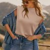 Women's Wool Blend Mock Neck Sweaters Vest Business Casual Trendy Tops Fall Outfits 2025