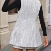 Women's 2 Piece Outfit Workwear Plaid Print Lapel Neck Vest Blazer and Skirt Set