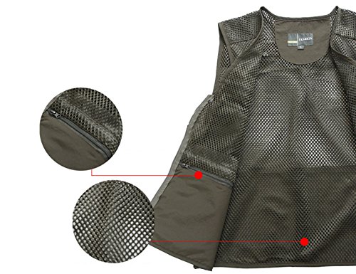 Mens Mesh Quick Dry Outdoor Work Fishing Travel Photo Vest with Multi Pockets