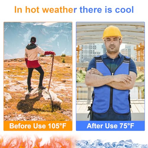 Cooling Vest for Men&Women, Reflective Ice Vest with 32 PCS Ice Packs, Cool Jacket for Hot Weather Summer Workout