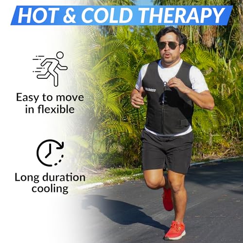 Coldest Cooling Jacket, Reusable Ice Packs for Hot Weather, Ice Vest for Men & Women, Cycling, Running, Athletes