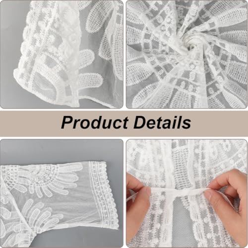 Long White Lightweight Summer Cardigan 2025 Sheer Lace Mesh Crochet Boho Open Front Cover Up Swimsuit Swimwear Bathing Suit