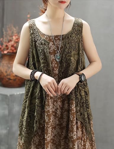Women's Open Front Cotton Crochet Lace Boho Hippie Butterfly Vest Cardigan Coverup Sleeveless Irregular Hem