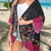 Women Kimono Cardigans Casual Summer Tops Cover up Open Front Floral Print Resort Wear