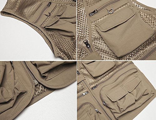 Mens Mesh Quick Dry Outdoor Work Fishing Travel Photo Vest with Multi Pockets