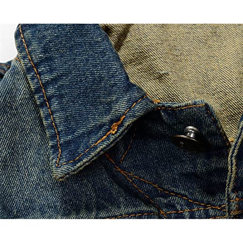 Men's Fit Retro Ripped Denim Vest Sleeveless Jean Vest and Jacket