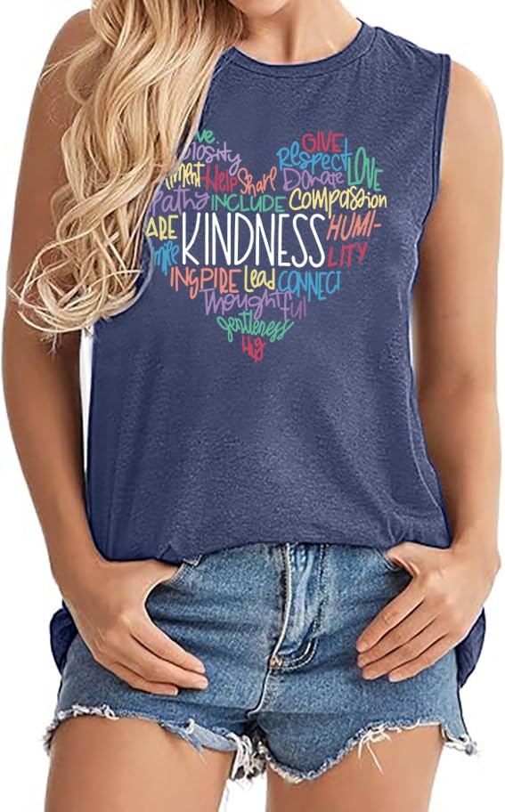 Womens Graphic Tank Tops Summer T Shirts Sleeveless Casual Loose Tunic Blouses